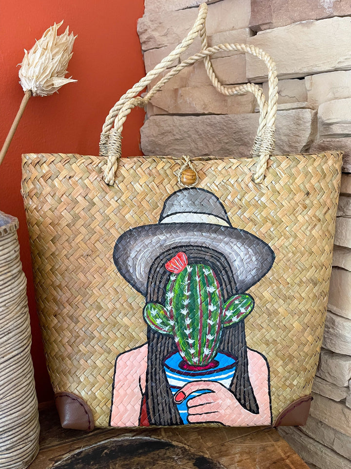 Handpainted Acrylic Color on Straw Handcrafted Krajood Bag | Woven Bag Tote | Gift for her