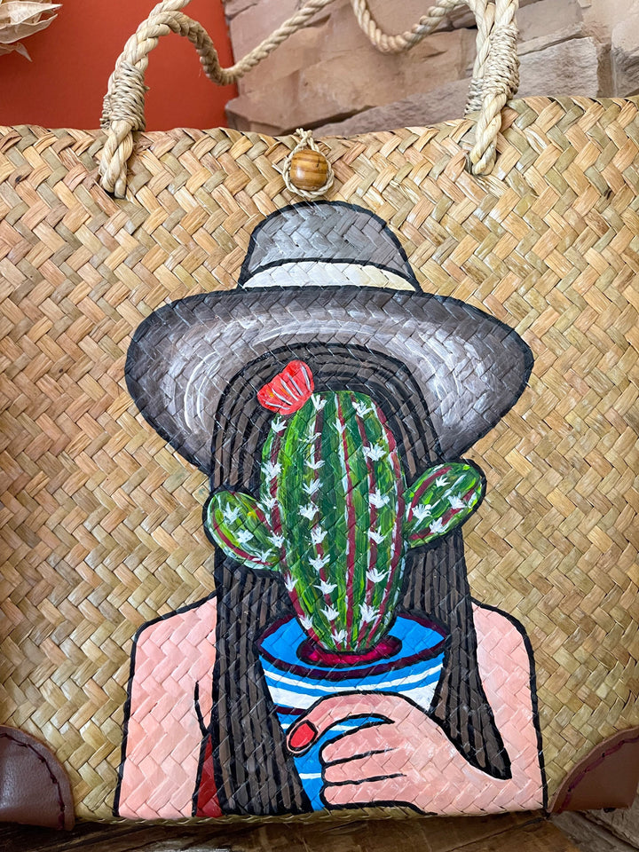 Handpainted Acrylic Color on Straw Handcrafted Krajood Bag | Woven Bag Tote | Gift for her