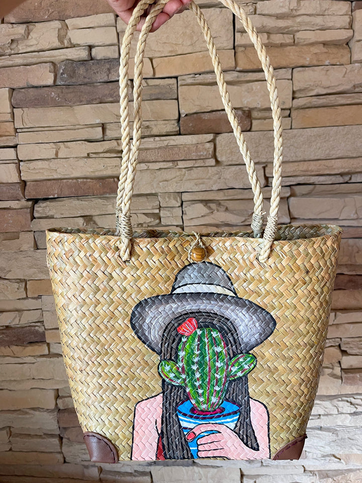 Handpainted Acrylic Color on Straw Handcrafted Krajood Bag | Woven Bag Tote | Gift for her